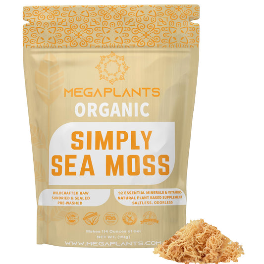 MEGAPLANTS Organic Sea Moss | Makes 228 Servings of Seamoss Gel | Pre-Washed - NutriGlobal