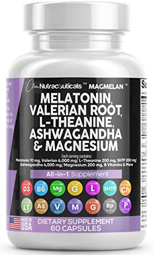 Melatonin 10mg Valerian Root 6000mg L Theanine 200mg Ashwagandha - NutriGlobal
