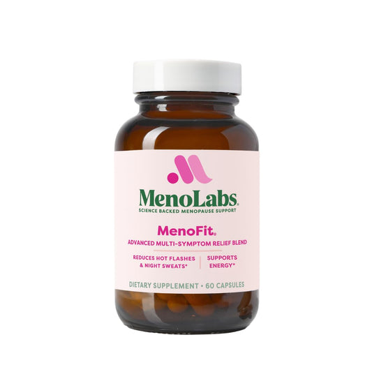 MENOLABS MenoFit, Menopause Supplements for Women - 60 Capsules - Advanced Women’s Probiotic with Vitamins and Red Clover for Gut Health, Hot Flashes and Hormone Balance for Women - NutriGlobal