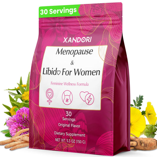 Menopause Supplements for Women, 10-in-1 Hormone Balance for Women, with Red Clover, Korean Ginseng, Shatavari - Menopause & Libisoothe Powder for Desire, Hot Flashes, Night Sweats & Mood - 5.3 Oz - NutriGlobal