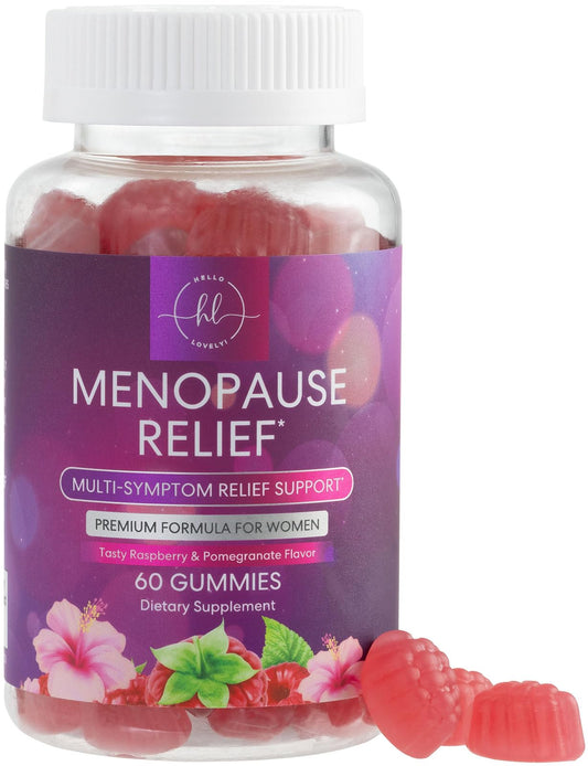 Menopause Supplements for Women - Complete Natural Mild Hot Flashes & Night Sweats Support, Multi Benefit Menopause Relief Gummy, Support for Balance & Energy, Gluten-Free & Non-GMO - 60 Gummies - NutriGlobal