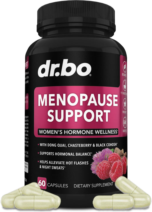 Menopause Supplements for Women Support Pills - Natural Menopause Relief for Hot Flashes, Night Sweats & Mood Swings with Dong Quai, Chasteberry & Black Cohosh - Hormone Balance for Women Supplement - NutriGlobal