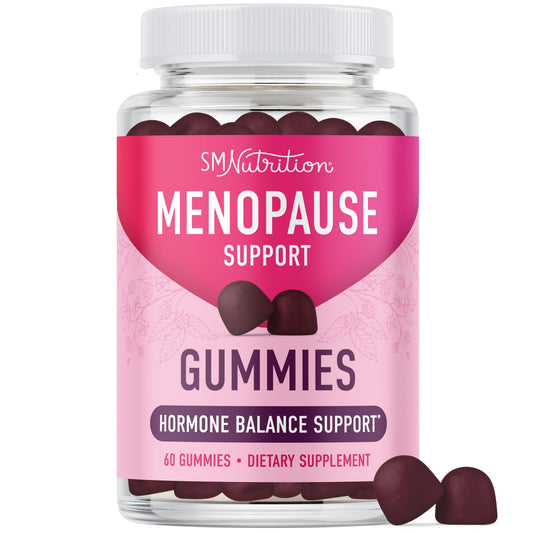 Menopause Support Gummies | Hormone Balance Relief for Hot Flashes, Night Sweats, Mood Swings, & Bloating | with Phytoestrogen Soy, Vitamin D3, PABA, Biotin | Vegetarian, Gluten-Free | 60 Count - NutriGlobal