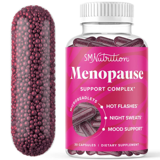 Menopause Vitamins Beadlets with Black Cohosh, Red Clover & More | Hot Flashes, Night Sweats & Mood Support | Menopause Supplements for Women with Dong Quai, Chaste Tree Berry & DIM | Non-GMO 30ct - NutriGlobal