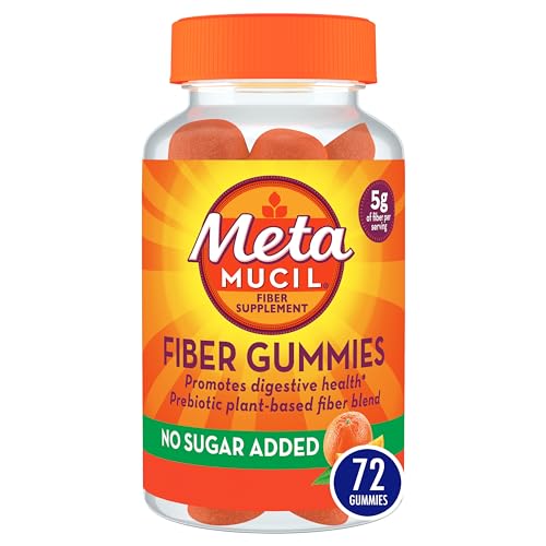 Metamucil Daily Fiber Gummies, Orange Flavored, No Sugar Added, 5g Prebiotic Plant - NutriGlobal