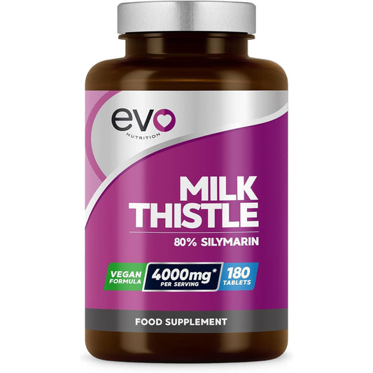 Milk Thistle Tablets 4000mg | 80% Silymarin | 180 Tablets | High Strength Vegan Supple - NutriGlobal
