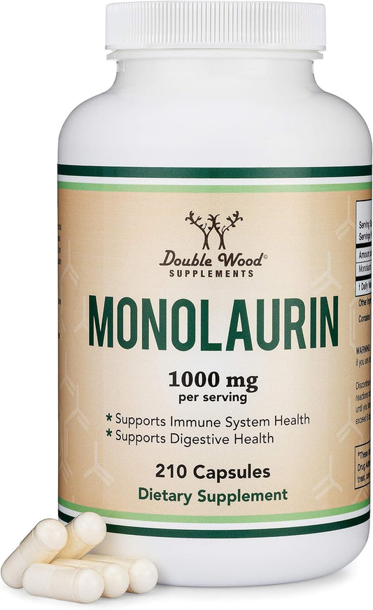 Monolaurin Immune Support Supplement 1,000mg per Serving, 210 Capsule - NutriGlobal