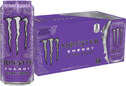 Monster Energy Ultra Violet, Sugar Free Energy Drink, 16 Ounce (Pack of 15) - NutriGlobal