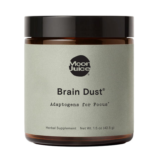 Moon Juice Brain Dust - Adaptogenic Mushroom Supplement for Memory & Focus - Lion’s Mane, Ginkgo Biloba & Ashwagandha - Caffeine-Free, Vegan Brain Supplement - 1.5 oz - NutriGlobal