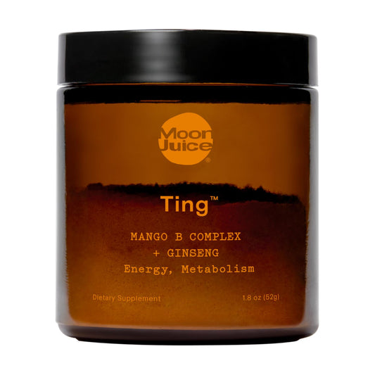 Moon Juice Ting - Vitamin B Complex Powder Supplement - Methylated B12, Folate, Ginseng, L-Glutamine & B Vitamins, Caffeine Free Energy & Digestion Support, Sugar Free, Mango, 1.8 oz, 25 Servings - NutriGlobal