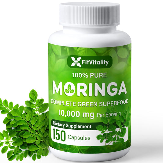 Moringa Capsules| Moringa Oleifera |10,000mg| 150 Capsules| 100% Pure| Non-GMO - NutriGlobal