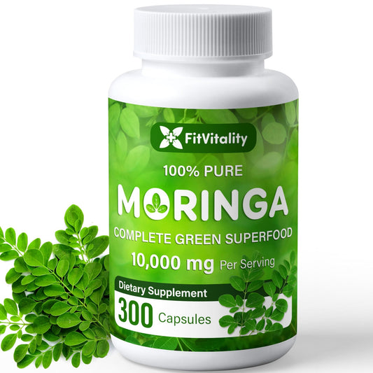 Moringa Capsules| Moringa Oleifera |10,000mg| 300 Capsules| 100% Pure| Non-GMO - NutriGlobal