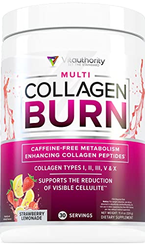 Multi Collagen Burn: Multi-Type Hydrolyzed Collagen Protein Peptides with Hyaluronic Acid - NutriGlobal