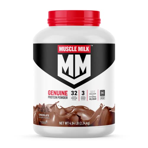 Muscle Milk Genuine Protein Powder, Chocolate, 4.94 Pound, 32 Servings, 32g Protein - NutriGlobal
