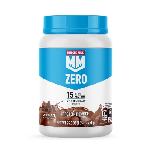 Muscle Milk ZERO, 100 Calorie Protein Powder, Chocolate, 15g Protein, 1.65 Pound - NutriGlobal