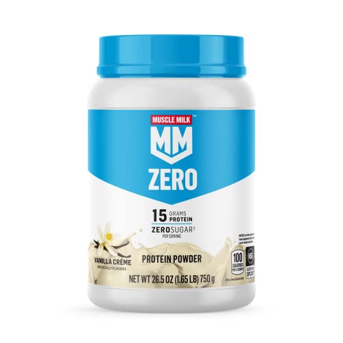 Muscle Milk ZERO, 100 Calorie Protein Powder, Vanilla, 15g Protein, 1.65 Pound, 25 Servings - NutriGlobal