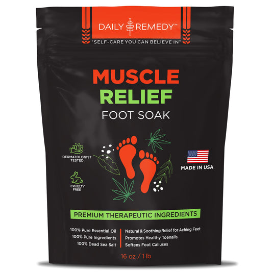 Muscle Relief Foot Soak with Epsom Salt, Made in USA, Soothe Foot Aches, Muscle Pain - NutriGlobal