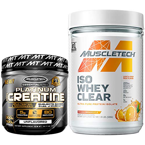 MuscleTech Creatine + Whey Protein Isolate Bundle Platinum Creatine Iso Whey Clear - NutriGlobal