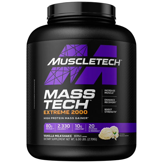 Muscletech Mass Gainer Mass-Tech Extreme 2000, Muscle Builder Whey Protein Powder - NutriGlobal