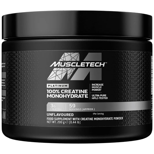 MuscleTech Platinum 100% Creatine Monohydrate Powder, Pure Creatine, Increase - NutriGlobal