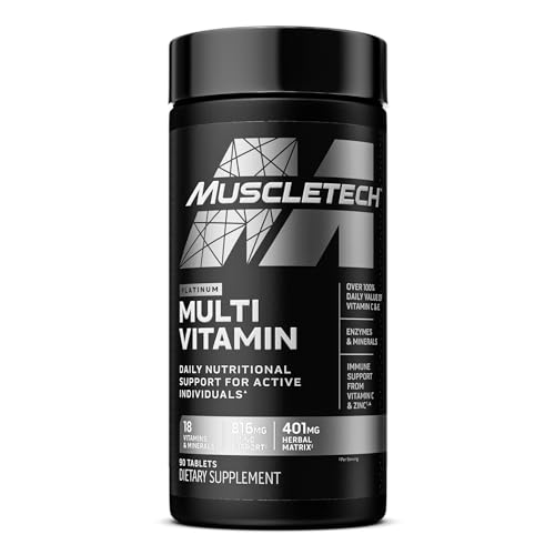 MuscleTech Platinum Multivitamin for Immune Support 18 Vitamins & Minerals Vitamins A - NutriGlobal