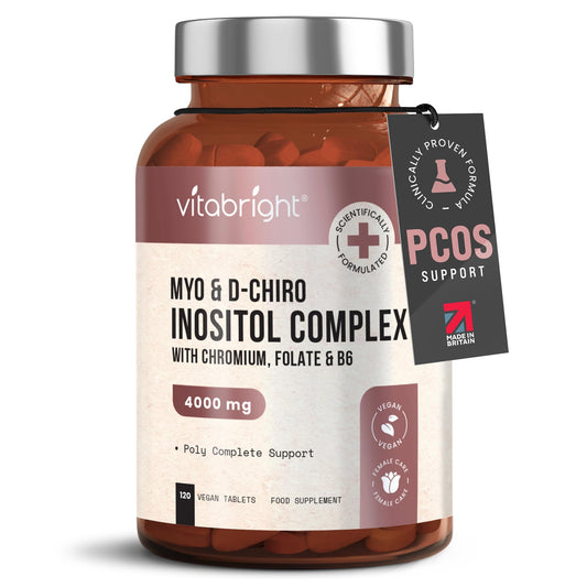 Myo and D-Chiro Inositol Complex - 4000mg per 4 Tablets - 120 Tablets (30 Day Supply) - NutriGlobal