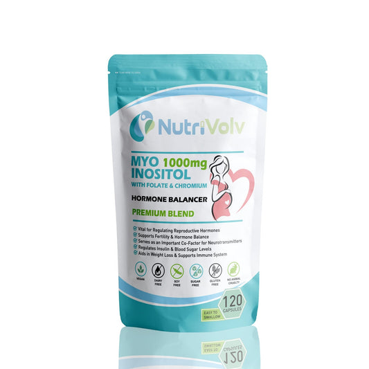 Myo Inositol 1000mg with Folate & Chromium Supplements for Female Support Hormone - NutriGlobal