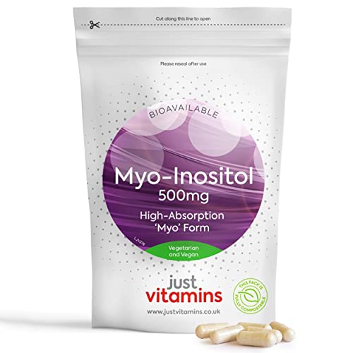 Myo-Inositol Capsules - 500mg x90 Capsules - Pure Premium Quality Myo Inositol Vitamin - NutriGlobal
