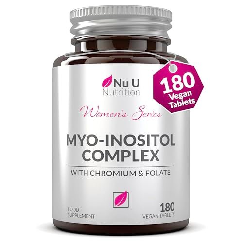 Myo-Inositol Complex 4000mg - 180 Vegan Tablets, 6 Weeks Supply - with 200ug Folate - NutriGlobal