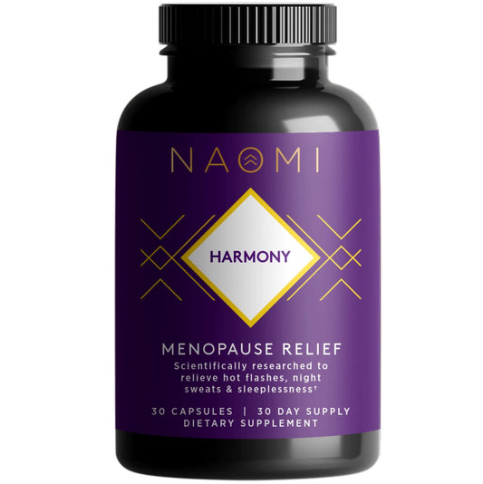 NAOMI Harmony Menopause Relief Supplement – Hormone Balance Support for Hot Flashes – 30 Veggie Capsules - NutriGlobal