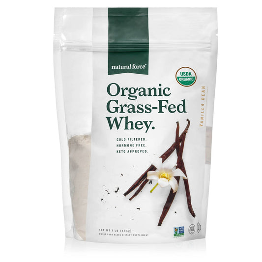 Natural Force Grass Fed Organic Whey Protein Powder – Non GMO Verified, Humane - NutriGlobal