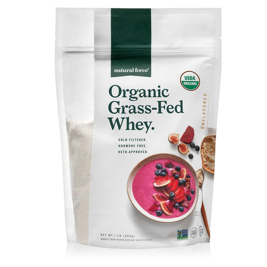 Natural Force Grass Fed Organic Whey Protein Powder – Non GMO Verified, Humane - NutriGlobal