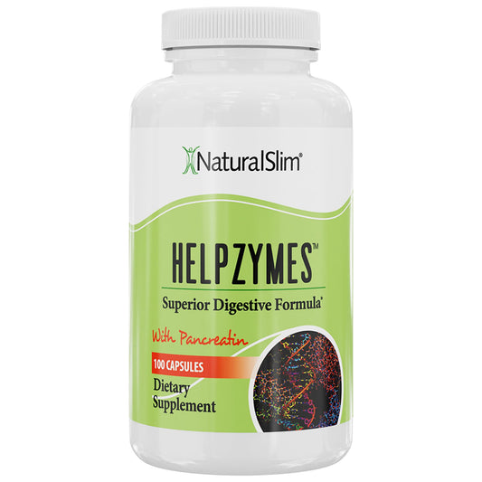 NaturalSlim Helpzymes Digestive Enzymes for Digestion, Bloating, Gas Reli - NutriGlobal