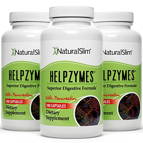 NaturalSlim Helpzymes Digestive Enzymes for Digestion, Bloating, Gas Reli - NutriGlobal