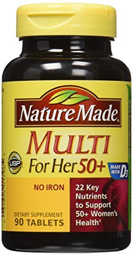 Nature Made Multi For Her 50+ Vitamin & Mineral Tabs, 90 ct (Pack of 2) Packaging May - NutriGlobal