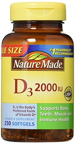Nature Made, Vitamin D3 2,000 I.U. Liquid Softgels, 250-Count (Pack of 2) - NutriGlobal