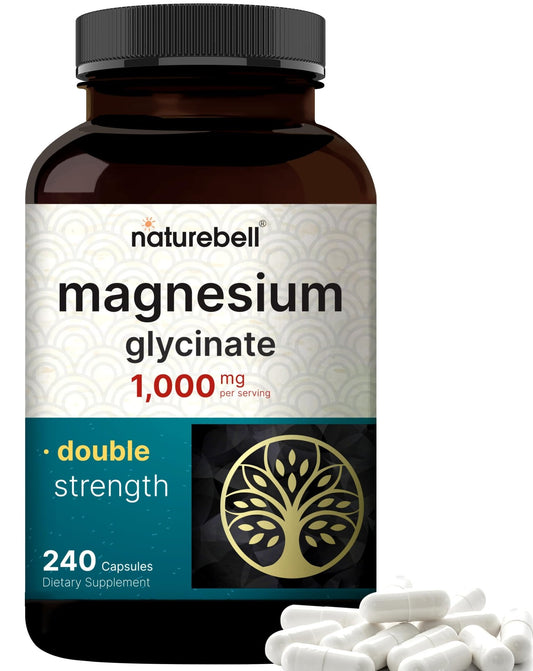 NatureBell Magnesium Glycinate Supplement 1,000mg | 500mg Per Capsule, 240 Pills - NutriGlobal
