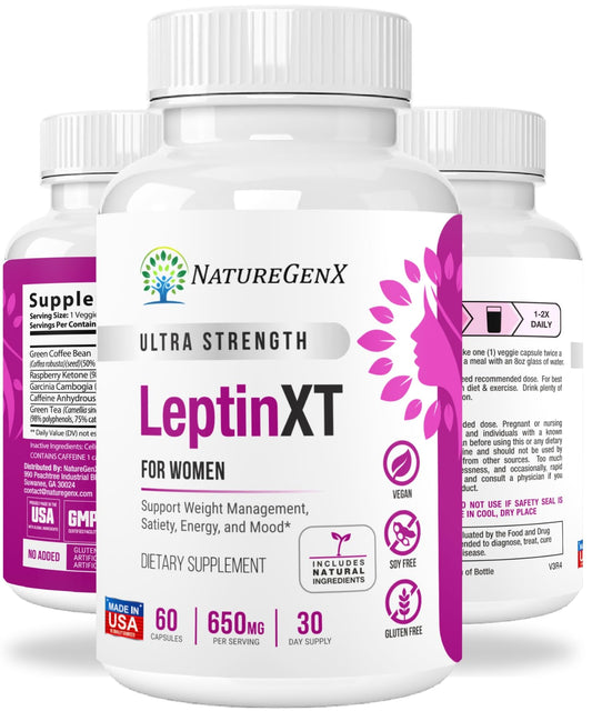 NatureGenX LeptinXT - Leptin Supplements for Weight Loss for Women - Extra Strength - NutriGlobal