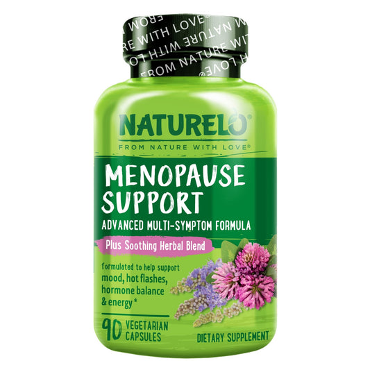 NATURELO Menopause Supplements for Women, Herbal Blend with Black Cohosh for Menopause Hot Flashes Advanced Estrogen Multi-Symptom Formula 90 Capsules - NutriGlobal