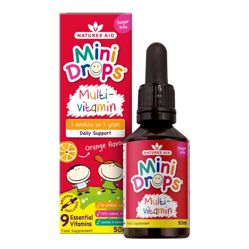 Natures Aid Mini Drops Multi-vitamin for Infants and Children, Sugar Free, 50 ml - NutriGlobal