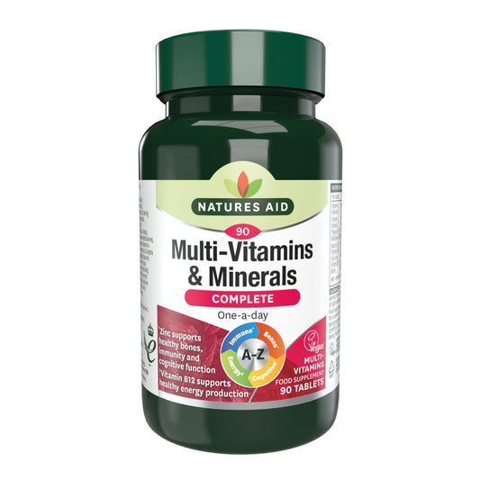 Natures Aid Multivitamins and Minerals, 90 Count (Pack of 1), (Packing may vary) - NutriGlobal