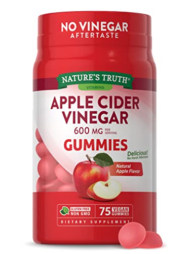 Nature's Truth Apple Cider Vinegar Gummies | 600 mg | 75 Gummies | Natural Apple Flavor - NutriGlobal