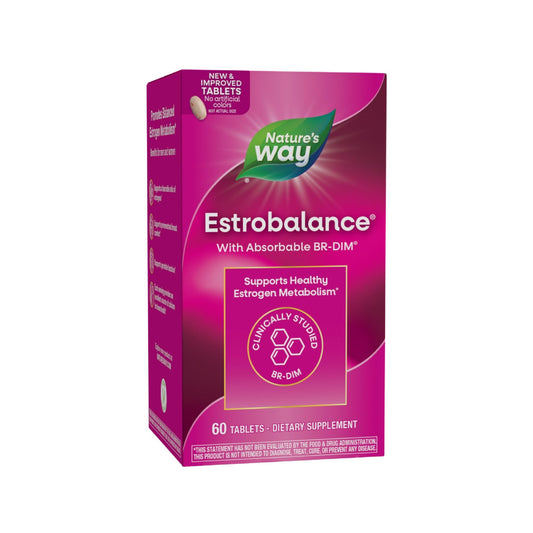 Nature's Way Estrobalance, Absorbable BR-DIM, Supports Healthy Estrogen Metabolism*, Vegan, Gluten Free, 60 Tablets (Packaging May Vary) - NutriGlobal