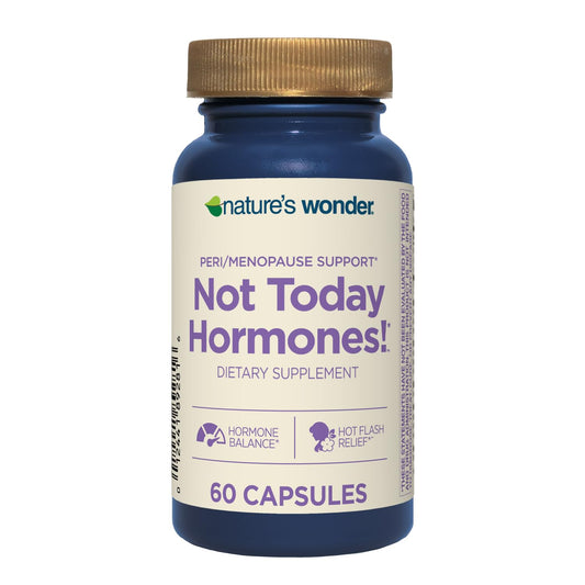 Nature's Wonder Not Today Hormones Perimenopause and Menopause Support Supplement for Women with Estro-G100, Supports Hot Flashes and Night Sweats 60 Vegetarian Capsules, 60 Day Supply - NutriGlobal