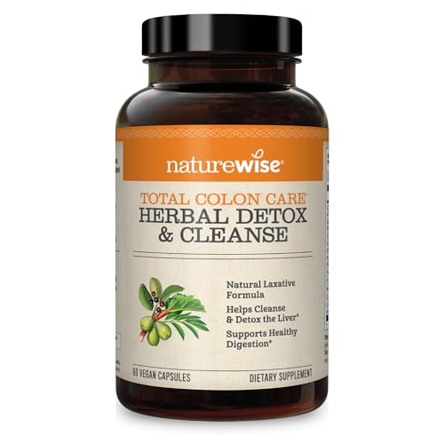 NatureWise Herbal Detox Cleanse Laxative Supplements | Natural Colon Cleanser Herb & Fiber Blend - NutriGlobal