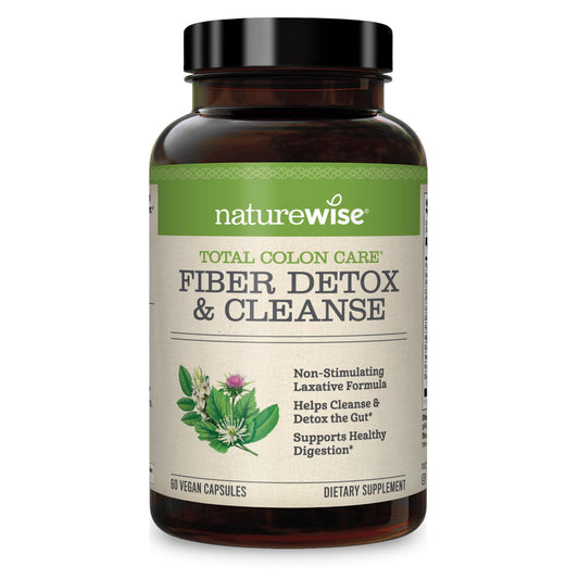 NatureWise Total Colon Care Fiber Cleanse with Herbal Laxatives, Prebiotics, & Digestive - NutriGlobal