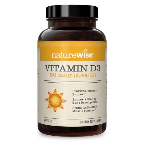 NatureWise Vitamin D3 2000iu (50 mcg) Healthy Muscle Function, and Immune Support - NutriGlobal