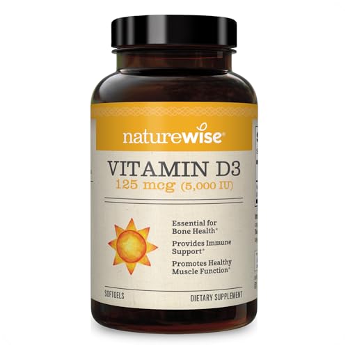 NatureWise Vitamin D3 5000iu (125 mcg) Healthy Muscle Function, and Immune Support - NutriGlobal