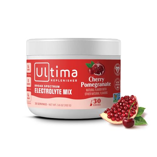 New Ultima Hydrating Electrolyte Powder, Cherry Pomegranate, 30 Servings 3.6 oz - NutriGlobal