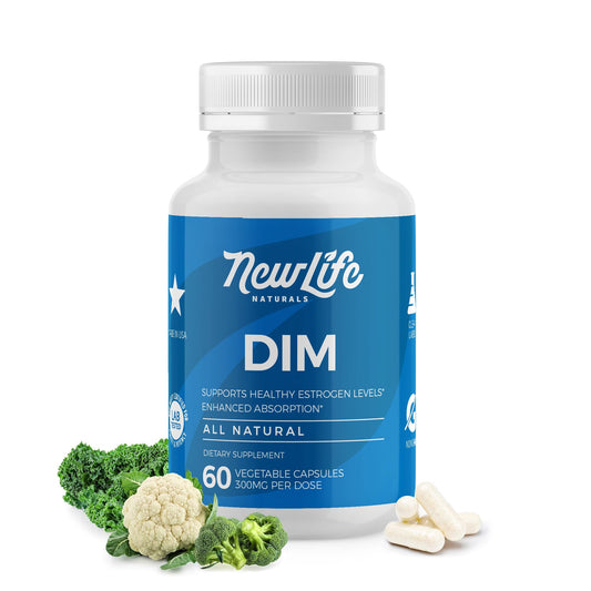 NewLife Naturals DIM Supplement 300mg for Women & Men - Hormonal Acne, Estrogen Balance Pills, Post Menopause Relief | Healthy Estrogen Level | Hormonal Balance - Bioperine | PCOS - 60 Day Supply - NutriGlobal